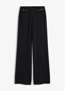 bonprix Hosen|Bekleidung·Kleider^Jersey-Hose mit dekorativem Riegel schwarz