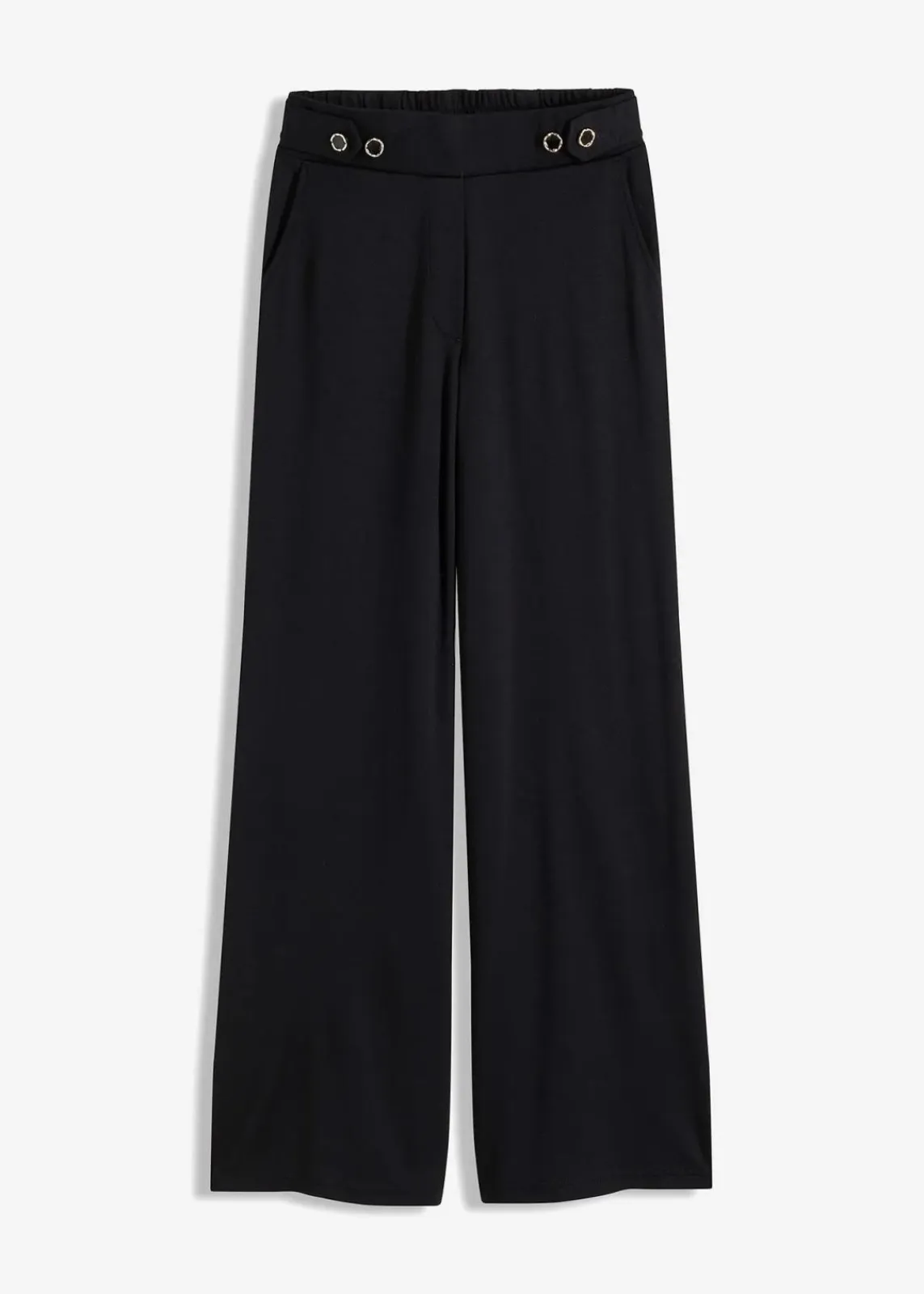 bonprix Hosen|Bekleidung·Kleider^Jersey-Hose mit dekorativem Riegel schwarz