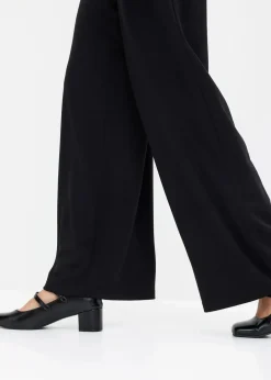 bonprix Hosen|Bekleidung·Kleider^Jersey-Hose mit dekorativem Riegel schwarz