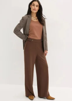 bonprix Hosen|Bekleidung·Kleider^Jersey-Hose mit dekorativem Riegel braun