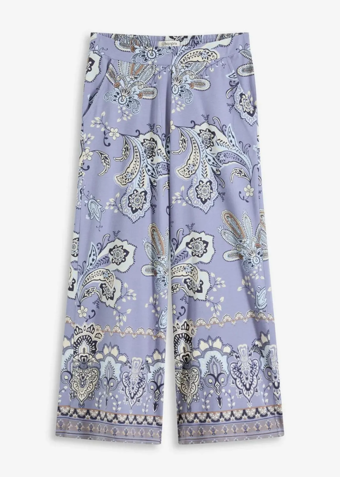 bonprix Hosen^Jersey-Hose mit Paisleydruck natur/puderblau paisley