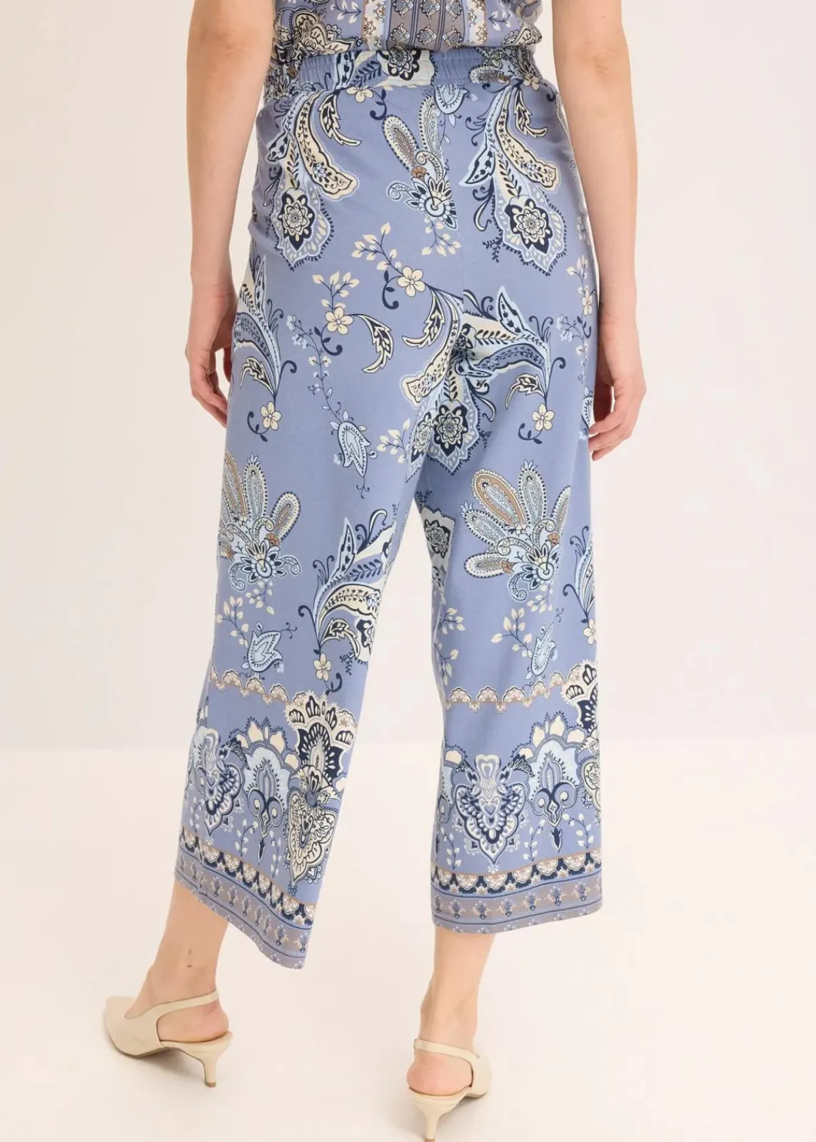 bonprix Hosen^Jersey-Hose mit Paisleydruck natur/puderblau paisley