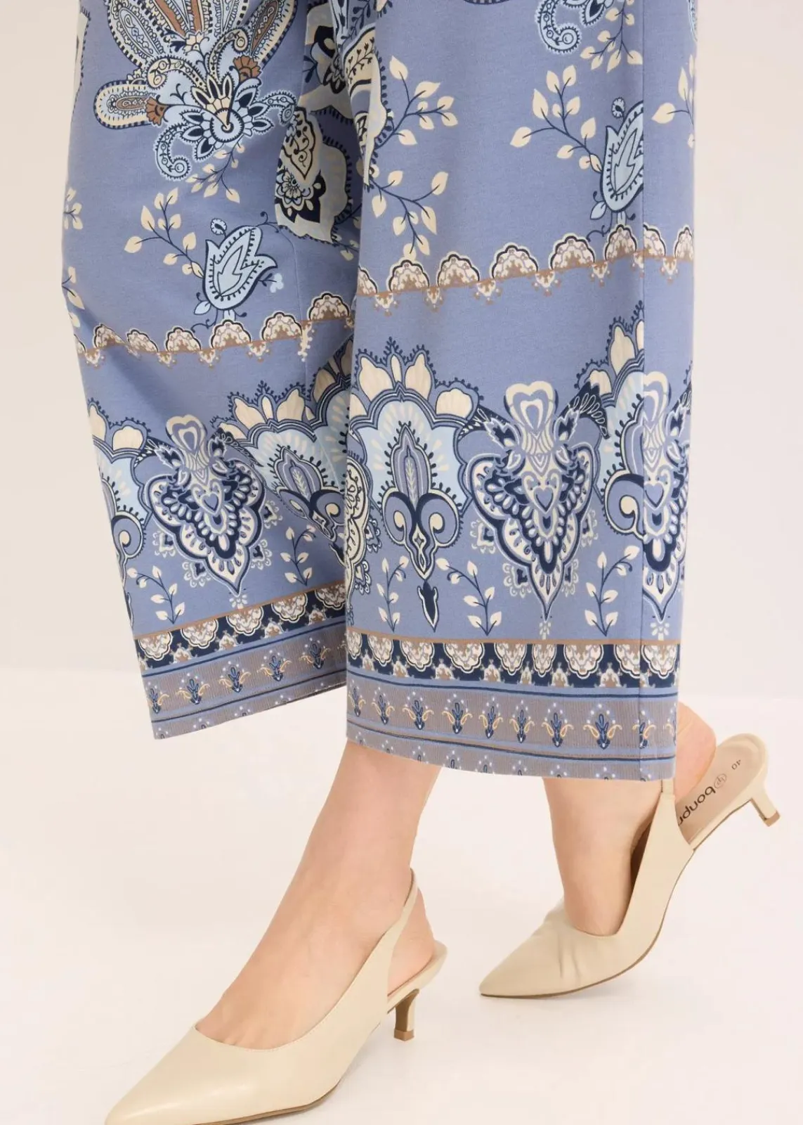 bonprix Hosen^Jersey-Hose mit Paisleydruck natur/puderblau paisley