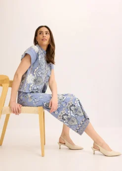 bonprix Hosen^Jersey-Hose mit Paisleydruck natur/puderblau paisley