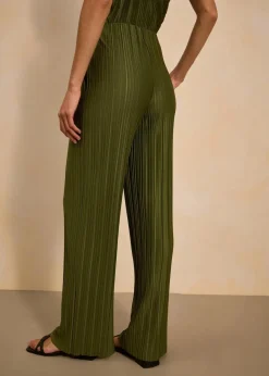 bonprix Bekleidung·Kleider|Hosen^Jersey-Hose mit Plissee dunkelkhaki