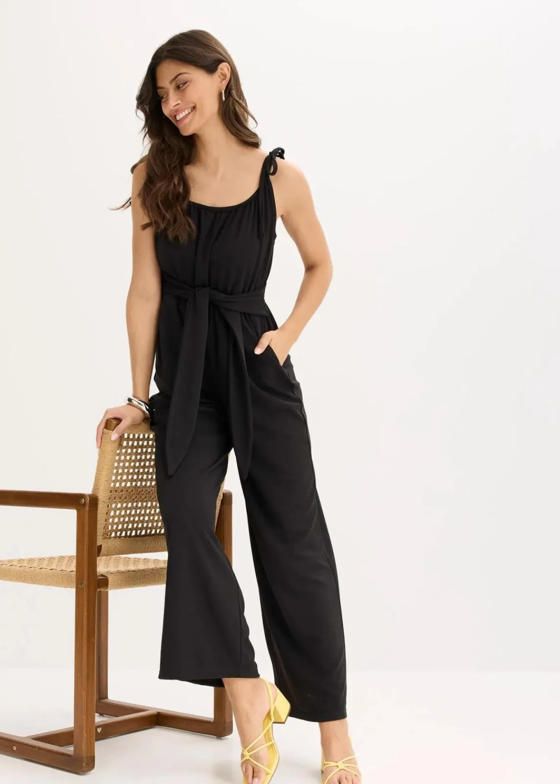 bonprix Bekleidung·Homewear|Jumpsuits^Jersey-Jumpsuit schwarz