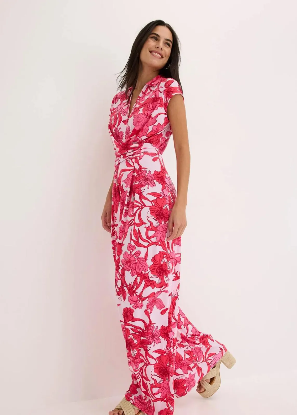 bonprix Bekleidung·Homewear|Jumpsuits^Jersey-Jumpsuit pink floral