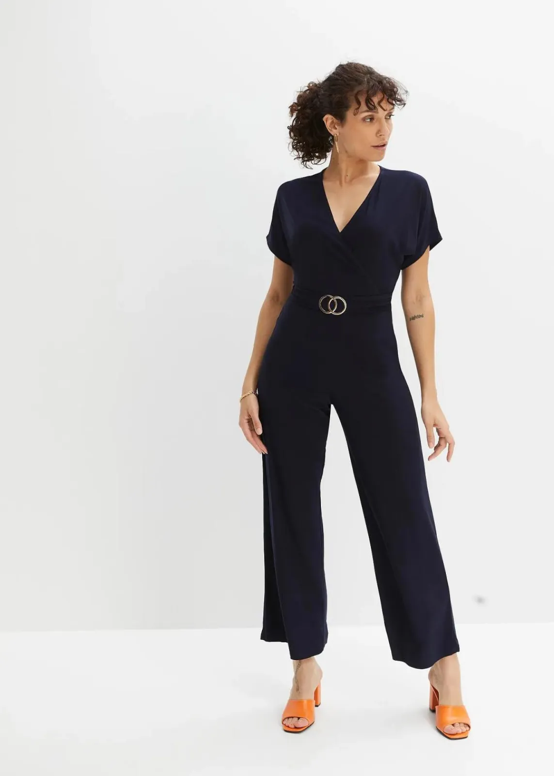 bonprix Bekleidung·Homewear|Jumpsuits^Jersey-Jumpsuit dunkelblau