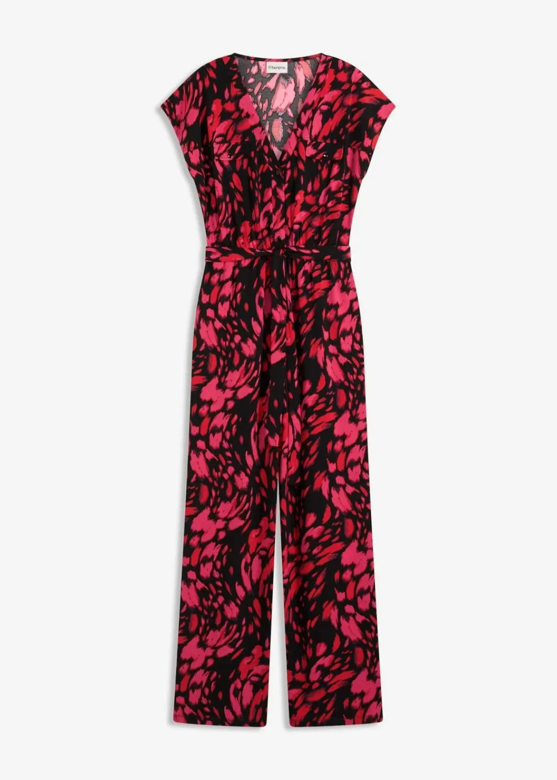 bonprix Bekleidung·Homewear|Jumpsuits^Jersey-Jumpsuit schwarz/rot bedruckt