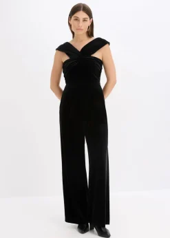 bonprix Jumpsuits^Jersey-Jumpsuit aus fließendem Samt schwarz