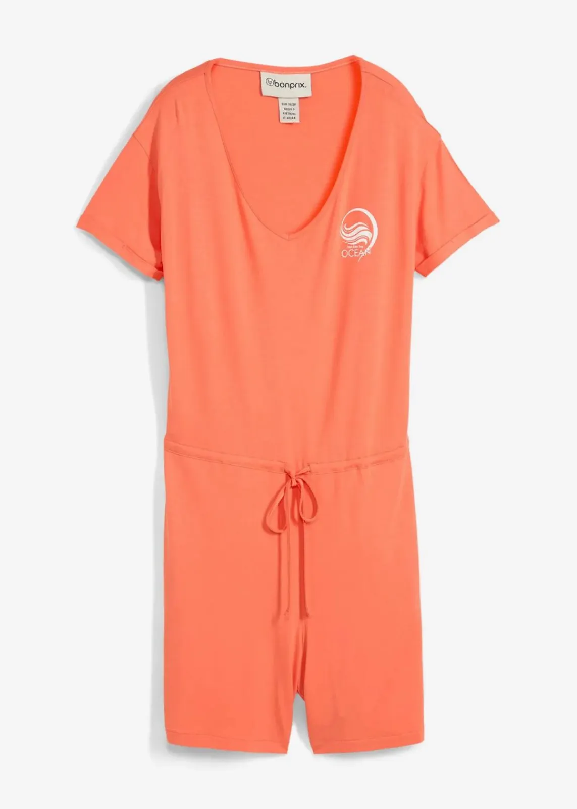 bonprix Bekleidung·Homewear|Jumpsuits^Jersey-Jumpsuit aus fließendem Viskose-Mix lachsorange