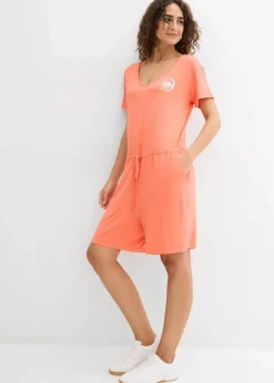 bonprix Bekleidung·Homewear|Jumpsuits^Jersey-Jumpsuit aus fließendem Viskose-Mix lachsorange