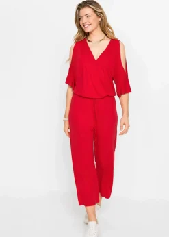 bonprix Jumpsuits|Bekleidung·Homewear^Jersey-Jumpsuit aus fließender Viskose erdbeere