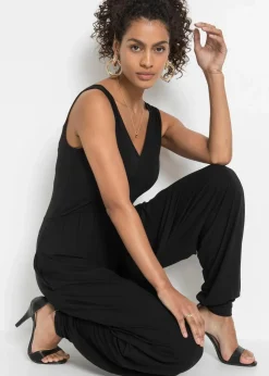 bonprix Jumpsuits^Jersey-Jumpsuit aus Viskose-Mix schwarz