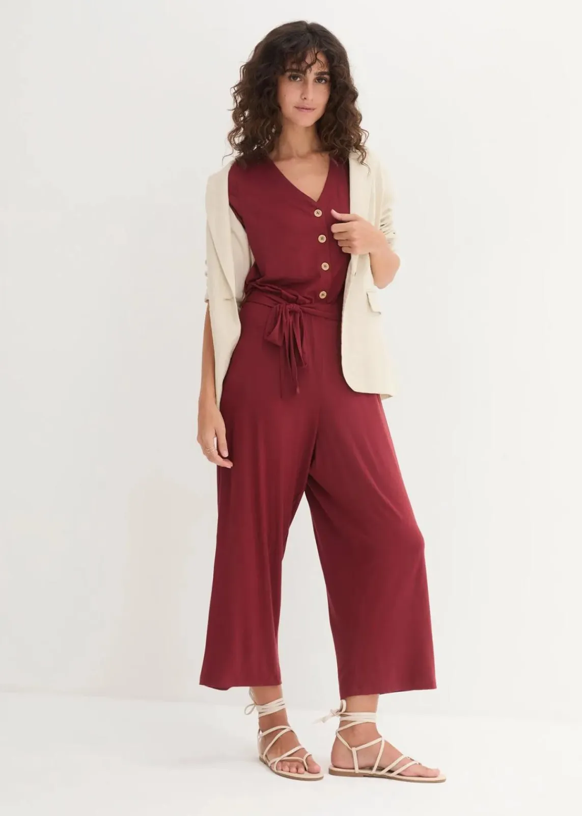 bonprix Jumpsuits|Bekleidung·Homewear^Jersey-Jumpsuit aus Viskose-Mix kastanienrot