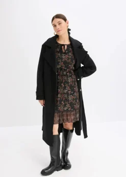 bonprix Bekleidung·Pullover & Strickjacken|Kleider^Jerseykleid schwarz floral