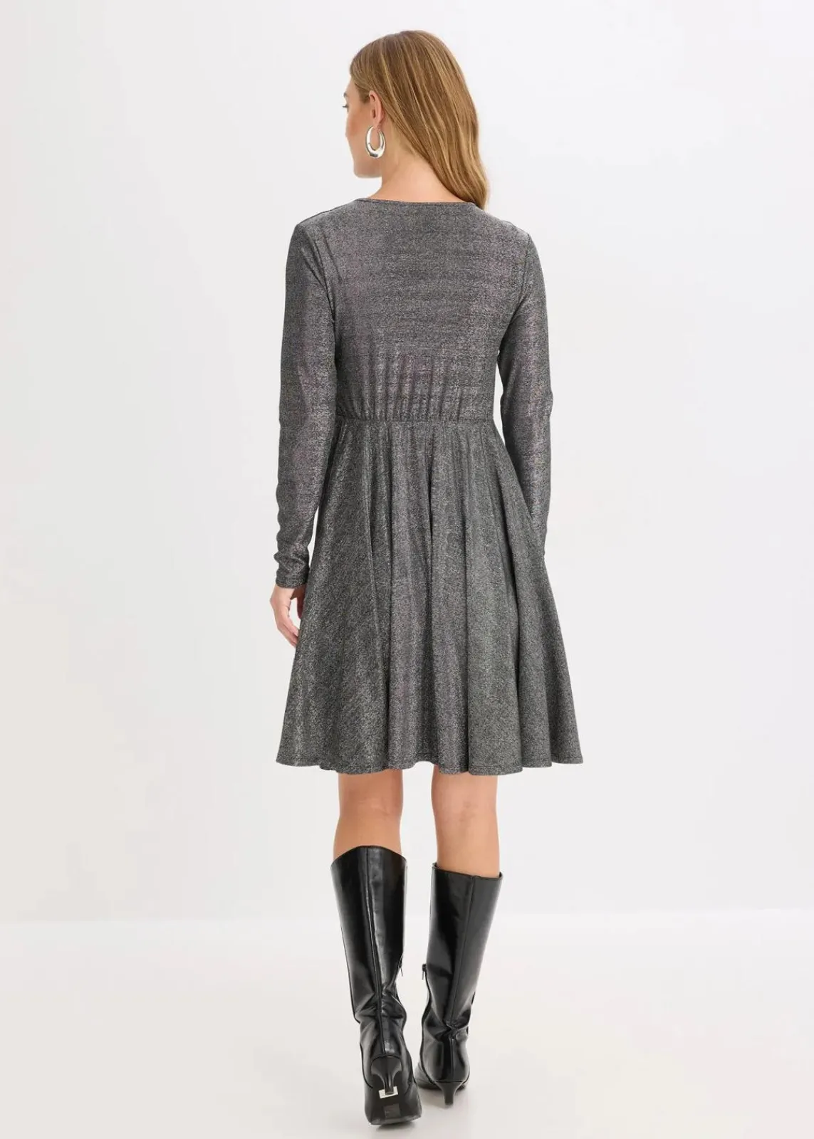 bonprix Kleider|Bekleidung·Pullover & Strickjacken^Jerseykleid silber