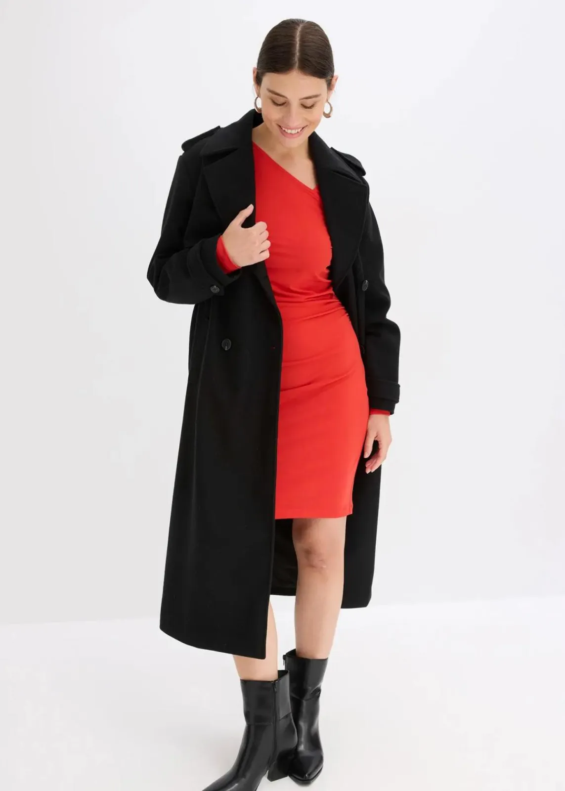 bonprix Kleider|Bekleidung·Pullover & Strickjacken^Jerseykleid rot