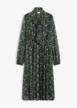 bonprix Bekleidung·Pullover & Strickjacken|Kleider^Jerseykleid grün floral