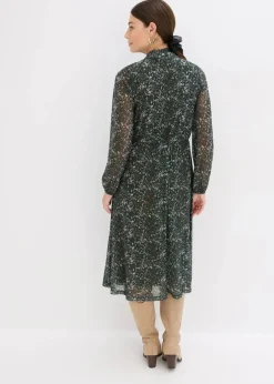 bonprix Bekleidung·Pullover & Strickjacken|Kleider^Jerseykleid grün floral