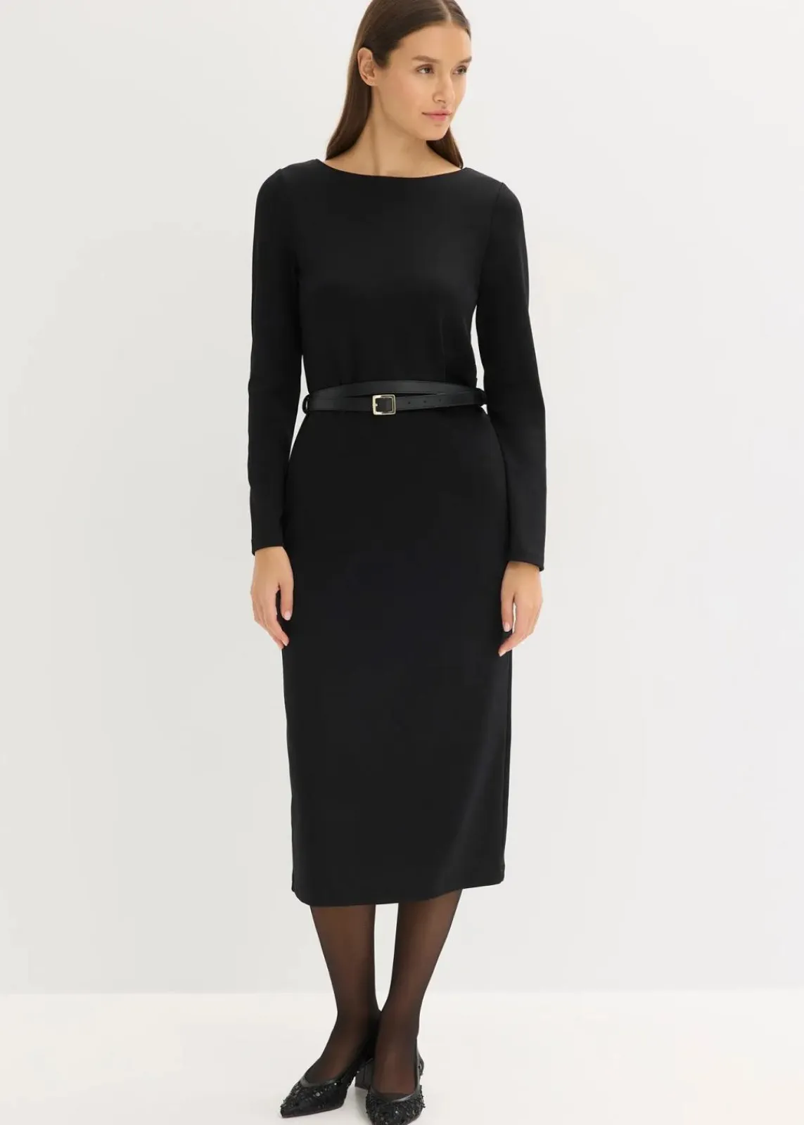bonprix Bekleidung·Pullover & Strickjacken|Kleider^Jerseykleid schwarz