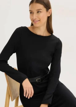 bonprix Bekleidung·Pullover & Strickjacken|Kleider^Jerseykleid schwarz
