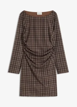 bonprix Kleider|Bekleidung·Pullover & Strickjacken^Jerseykleid khaki kariert