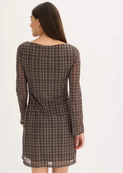 bonprix Kleider|Bekleidung·Pullover & Strickjacken^Jerseykleid khaki kariert