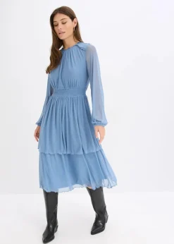 bonprix Bekleidung·Pullover & Strickjacken|Kleider^Jerseykleid wellenblau