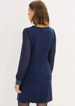 bonprix Kleider|Bekleidung·Pullover & Strickjacken^Jerseykleid dunkelblau