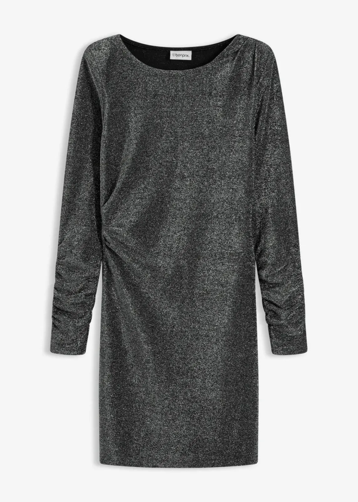 bonprix Bekleidung·Pullover & Strickjacken|Kleider^Jerseykleid schwarz/silber