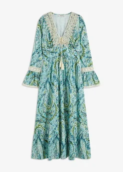 bonprix Bekleidung·Pullover & Strickjacken|Kleider^Jerseykleid mint/grün paisley