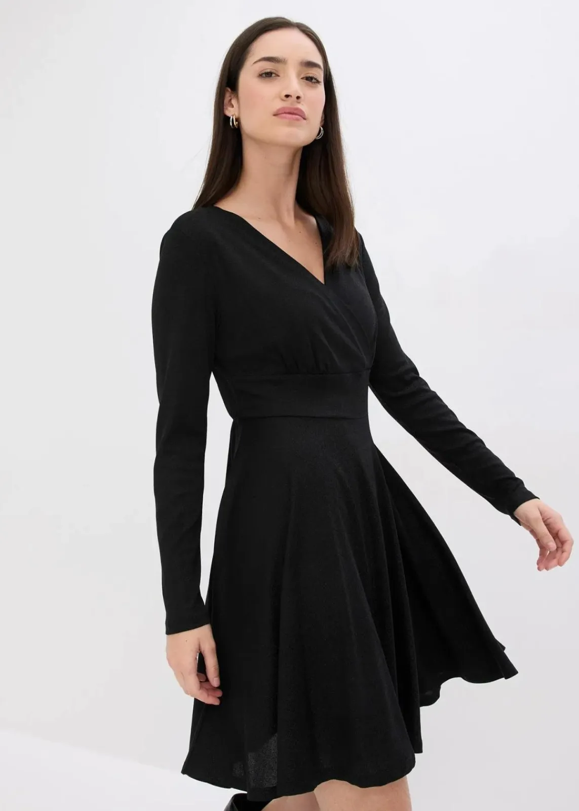 bonprix Bekleidung·Pullover & Strickjacken|Kleider^Jerseykleid schwarz