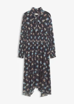 bonprix Bekleidung·Pullover & Strickjacken|Kleider^Jerseykleid nachtblau geblümt