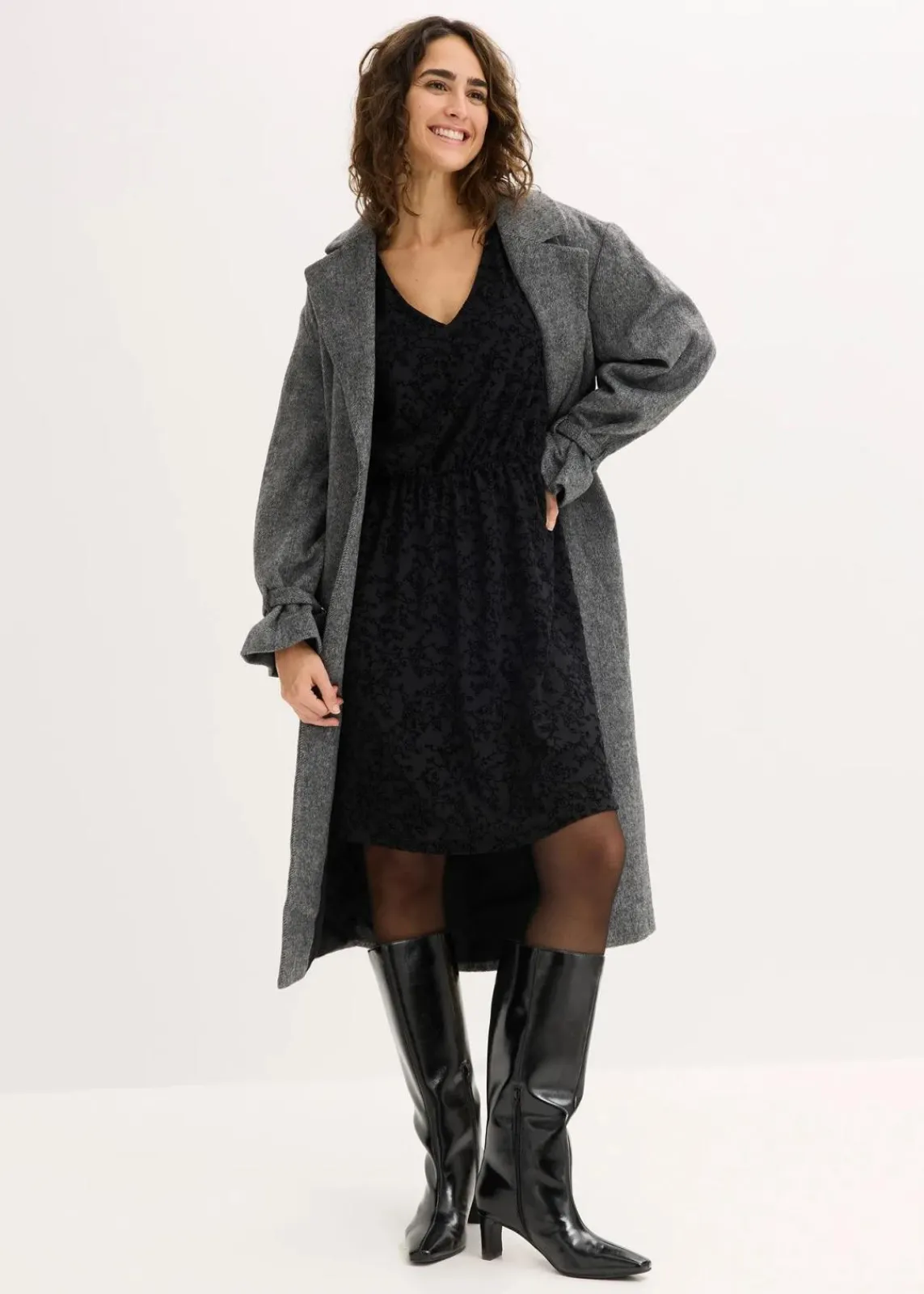 bonprix Bekleidung·Pullover & Strickjacken|Kleider^Jerseykleid schwarz