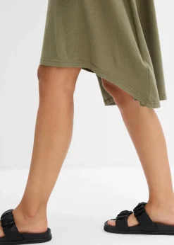 bonprix Kleider^Jerseykleid mit Schnürung oliv