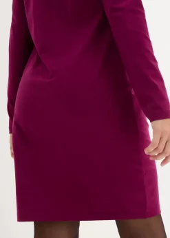 bonprix Kleider|Basics^Jerseykleid aus Baumwolle mit Stretch (2er Pack) beere/schwarz