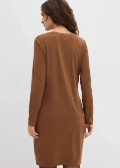 bonprix Kleider|Basics^Jerseykleid aus Baumwolle mit Stretch (2er Pack) smaragd+schwarz