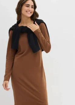 bonprix Kleider|Basics^Jerseykleid aus Baumwolle mit Stretch (2er Pack) smaragd+schwarz