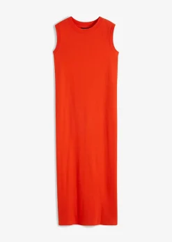 bonprix Nachhaltigere Materialien|Kleider^Jersey-Kleid aus Baumwolle mit Stretch blutorange