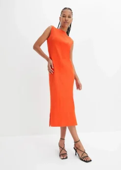 bonprix Nachhaltigere Materialien|Kleider^Jersey-Kleid aus Baumwolle mit Stretch blutorange