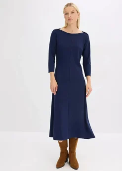 bonprix Kleider^Jerseykleid aus bequemen Punto di Roma dunkelblau