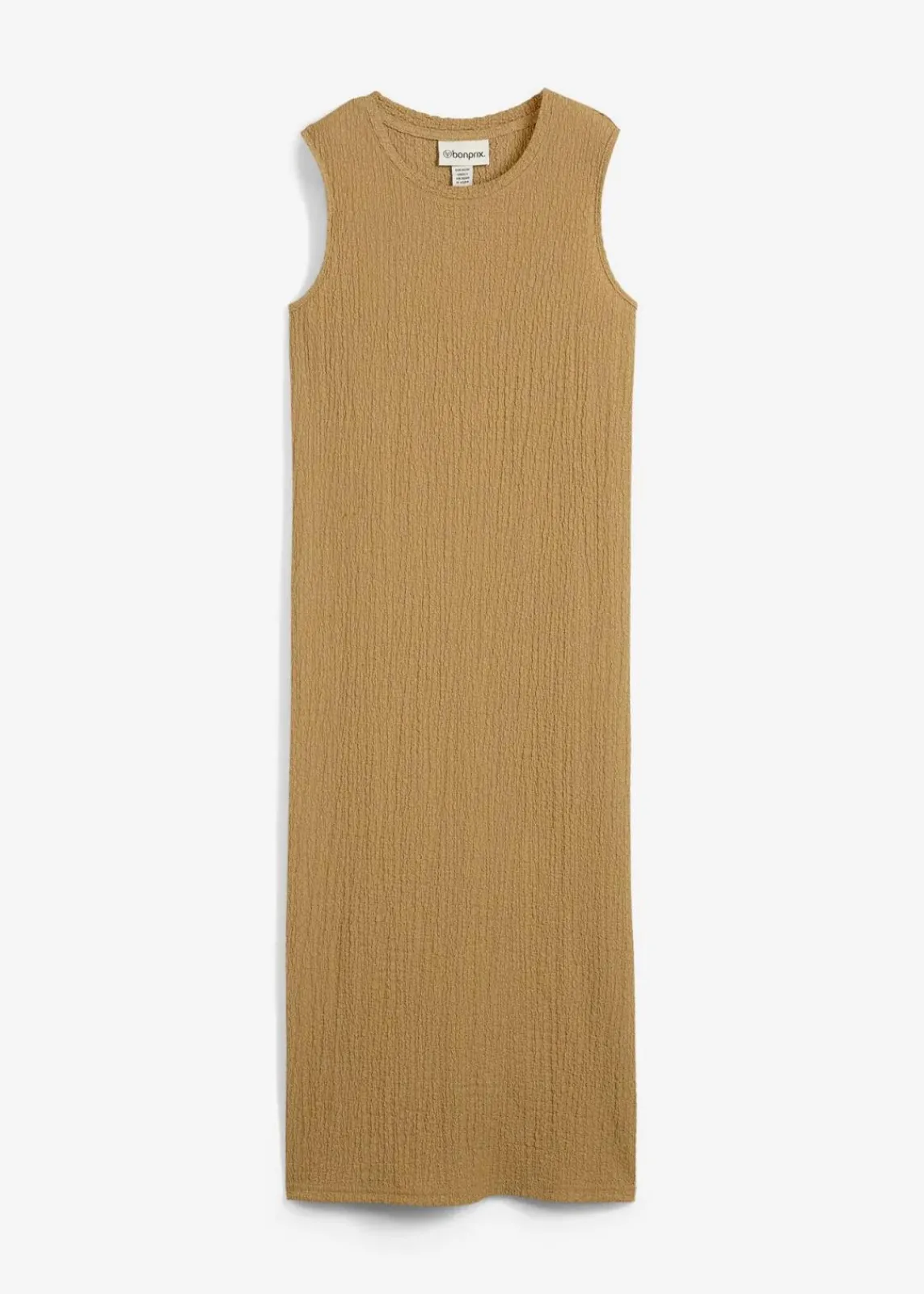 bonprix Bekleidung·Pullover & Strickjacken|Kleider^Jerseykleid aus Borkencrepe khakibraun