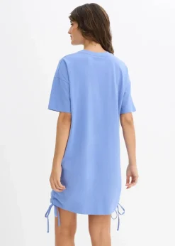 bonprix Kleider|Nachhaltigere Materialien^Jerseykleid aus elastischem Baumwoll-Mix himmelblau