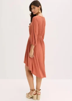 bonprix Kleider|Bekleidung·Pullover & Strickjacken^Jerseykleid aus fließendem Viskose-Mix cognac