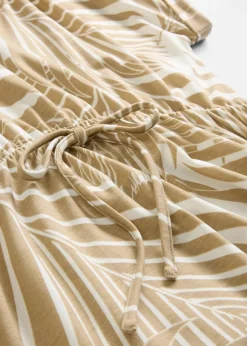 bonprix Bekleidung·Pullover & Strickjacken|Kleider^Jerseykleid aus fließendem Viskose-Mix wollweiß/new beige bedruckt