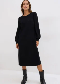 bonprix Bekleidung·Pullover & Strickjacken|Nachhaltigere Materialien^Jerseykleid aus Punto di Roma schwarz