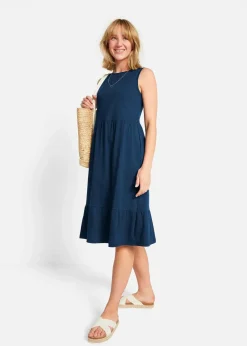 bonprix Nachhaltigere Materialien|Kleider^Jerseykleid aus reiner Baumwolle dunkelblau