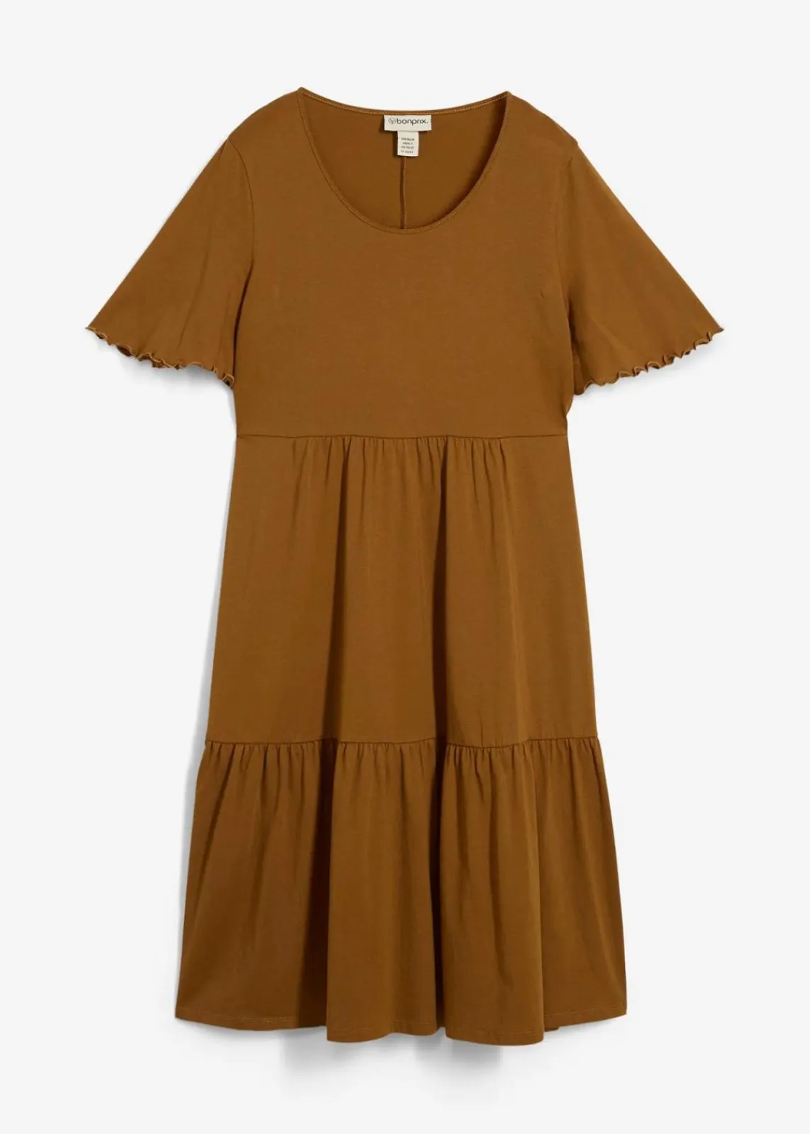 bonprix Nachhaltigere Materialien|Kleider^Jerseykleid aus reiner Baumwolle cognac braun
