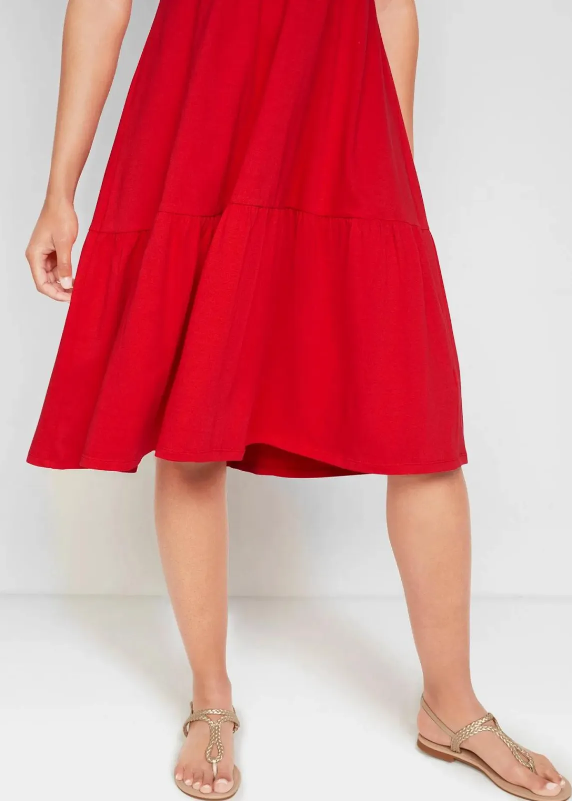 bonprix Nachhaltigere Materialien|Kleider^Jerseykleid aus reiner Baumwolle tomatenrot